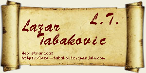 Lazar Tabaković vizit kartica